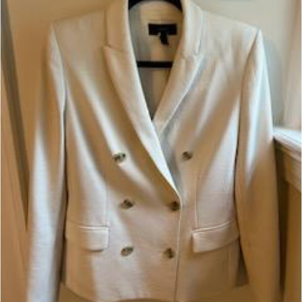 J. Crew Collection White Double Breasted Blazer 6